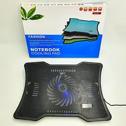 Підставка для ноутбука охолодна до 15” LED підсвічування 33x23см 1 вентилятор UKC N133 чорний - мініатюра 8