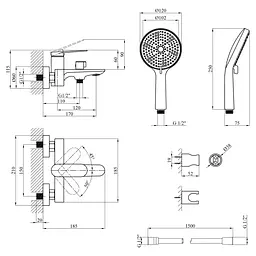 Змішувач для ванни Kroner Element 211315-5301 (CV035953) - мініатюра 8