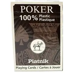 Карти гральні Piatnik 100% Plastic Poker Economy single deck (red) (PT-136214)