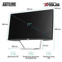 Моноблок Artline Business M73 27 2K IPS, Intel Core i3-14100, 32 GB, 1 TB, Intel Graphics, DOS (M73v09) - миниатюра 9