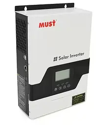 ДБЖ PV18-1012VPM, 1000W, 12V, гібридний інвертор, струм заряду 0-70A, 160-275V, MPPT (60А Must teh0033899