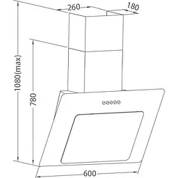 Витяжка похила Pyramida NRX 60 (800) B GWH [142798] - мініатюра 7
