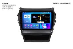 Штатна автомагнітола EasyGo M9-3-32-HSFE Hyundai Santa Fe, iX-45 2012-2018
