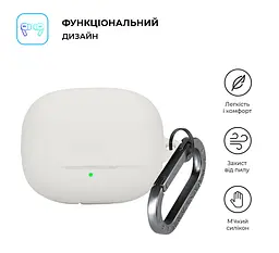 Силіконовий чохол для навушників Xiaomi Buds 5 Pro, Hang Case, білий, ультратонкий захисний кейс товщиною 2 мм, захист від подряпин, пилу та ударів, компактний, з карабіном для кріплення, ArmorStandart (ARM84518) - мініатюра 2