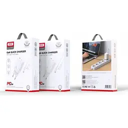 Мережевий зарядний пристрій XO CE10 1USB-C PD 65W Charger + type-c cable White - мініатюра 3