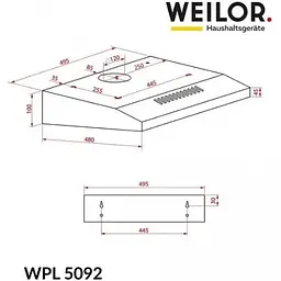 Витяжка Weilor WPL 5092 FBL - мініатюра 8