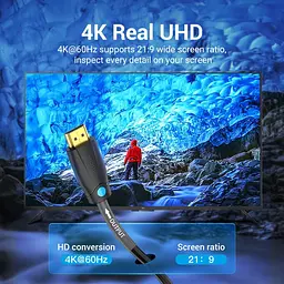 Кабель Vention HDMI M - M 8.0 м V2.0 Engineering 4K 60Гц 18Gbps HD 7.1 PVC Black - мініатюра 6