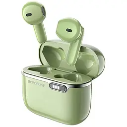 Навушники Bluetooth Borofone Leisure true wireless BT headset BW12 стерео гарнітура зелена - мініатюра 2