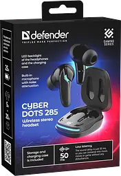 Навушники CyberDots 285 TWS Bluetooth Black (63285) Defender teh0021312 - мініатюра 4