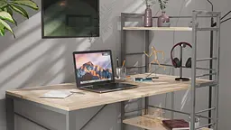 Письмовий стіл Ferrum-decor Серії Конект з етажеркою 75x120x60 сірий ДСП Дуб Сан-Марино 16мм (FRD-104231) - мініатюра 7