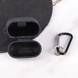 Силіконовий футляр з мікрофіброю для навушників Airpods 1/2 Чорний / Black - мініатюра 5