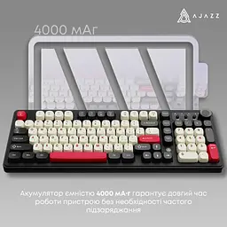 Клавіатура Ajazz AF98 Plus Wireless/Bluetooth/USB UA Black/White/Red (AF98-PLUS-BSR) - мініатюра 10