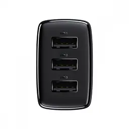 Мережевий зарядний пристрій Baseus Compact Charger 3USB 17 W CCXJ020101 Black - мініатюра 5