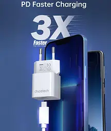 Зарядний пристрій Choetech PD5010-EU-WH USB-С (PD5010-EU-WH) - мініатюра 6