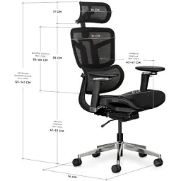 Офісне крісло Mealux S4 Air Black (HF-S4 M/B) - миниатюра 11