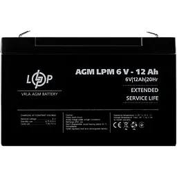 Акумулятор LogicPower AGM 6V (6V/12Ah/72Wh) (4159) [109170]