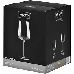 Набір бокалів для червоного вина Krosno Modern 750 мл 4 шт. (915838) - мініатюра 3