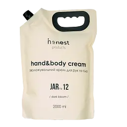 Зволожувальний крем для рук та тіла dark bloom JAR №12 від honest products, 2000мл