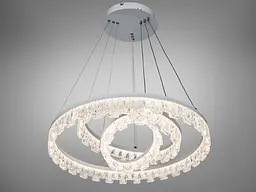 Стильная подвесная LED-люстра для зала Diasha MD78201/600+400+200WH, біла, 105W, Ø60 см, 3 кільця - мініатюра 2