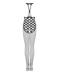 Сітчастий бодістокінг з імітацією боді Obsessive Bodystocking G332 S/M/L, black, з доступом - мініатюра 6