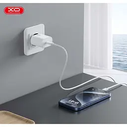 Мережевий зарядний пристрій XO CE25 PD25W USB-C Fast Charger with Lightning cable Білий - мініатюра 4