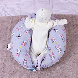 Подушка MirSon для вагітних та годування №8310 Print Line 17-0527 Bunnies Бязь 30х170х20 см (2200006200352) - мініатюра 10