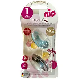 Пустушка Nip Вишенька Х, 0-6 міс., круглий, 2 шт., синій з темно синім (38688-51) - мініатюра 2