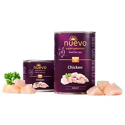 Вологий корм для котів Nuevo Adult консерва з куркою, банка 400 г