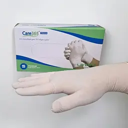 Рукавички латексні Care 365 одноразові нестерильні з пудрою білі розмір S 100 шт. - мініатюра 4