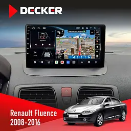 Штатна магнітола Renault Fluence 2009-2017 Decker D9-011 4x64, DSP, 4G, 360 Decker (НФ-00006301)