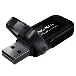 USB флеш накопичувач ADATA 64GB UV240 Black USB 2.0 (AUV240-64G-RBK) - мініатюра 2