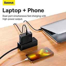 Блок живлення мережевий адаптер Baseus GaN5 Pro Fast Charger 100 W (CCGP090201) чорний - мініатюра 6