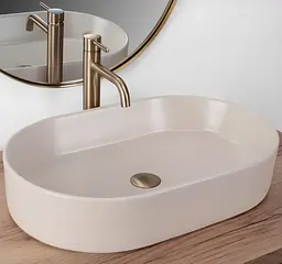 Умивальник Rea Nadia 60 beige matt накладний REA-U9661 - мініатюра 2
