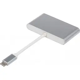 USB-Хаб ATcom USB Type-C 3хUSB3.0, USB Type-C, 0.1м, металл Silver (12808) - мініатюра 2