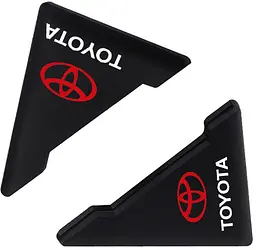 Захист кутів дверей Toyota 2 шт Гумові 45х58х47 мм на скотчі Чорні Посилені (протиударні чохли від сколів) - мініатюра 3