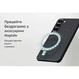 Оригінальний протиударний чохол для Samsung Galaxy S23 Plus (S916) Pitaka MagEZ MagSafe Case 3 Twill Black/Grey - мініатюра 7