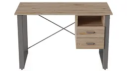 Письмовий стіл із ящиками Ferrum-decor Оскар 750x1200x700 метал Сірий ДСП Дуб Сан-Марино 16 мм (FRD-103269)