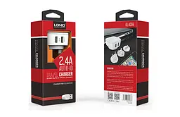 Мережевий зарядний пристрій LDNIO DL-AC66 Wall Charger 2 USB + кабель Iphone - мініатюра 3