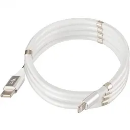 Кабель з магнітами Krazi Super KZ-UC001 Lightning/Type-C White - мініатюра 3