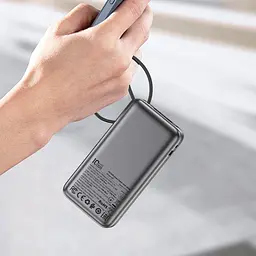УМБ Acefast 10000mAh 30W PD USB-C witch cable, USB-A, Li-Pol, M7 Black - мініатюра 5