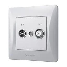 ТВ розетка Videx BINERA TV + SAT кінцева срібний шовк (VF-BNSK2TVSATE-SS)