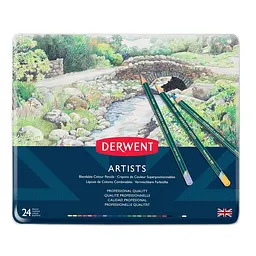 Набір кольорових олівців Artists, 24 шт., металева коробка, Derwent