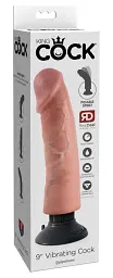 Вібратор King Cock Vibrating Cock 25 см тілесний - мініатюра 7