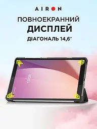 Чехол AIRON Premium для Lenovo Tab M8 4th Gen (TB-300FU) с защитной пленкой и салфеткой black - мініатюра 9