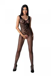 Бодистокінг з крильцями Passion BS098, One Size, чорний, сітка середньої зернистості, відкритий доступ