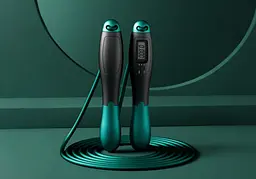 Швидкісна скакалка з лічильником EasyFit чорний-зелений (EF-1916-GN) - мініатюра 5