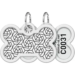 Адресник для собак і котів Waudog Smart ID з QR паспортом, Геометрія, L, 40х28 мм