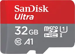 Карта пам'яті microSD 32GB C10 UHS-I R100MB/s Ultra + SD SanDisk teh0013280