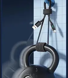 Кабель ESSAGER Enjoy LED Digital Display USB Charging Cable 7 A USB A to Type C 1 м Black (EXCT-XA01-P) - мініатюра 8