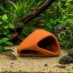Декорація Hobby Wave Cave 2 red 17x16x8,5 см - керамічне укриття для риб і креветок в акваріумі (41659) - мініатюра 3